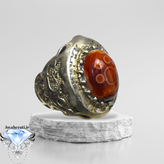 انگشترمردانه عقیق سرخ لامه دار