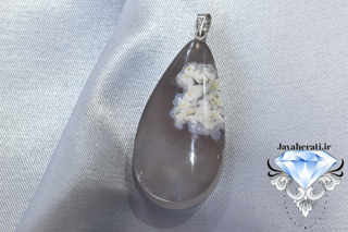 آویز عقیق شجر بهاری معدنی فردوس A24