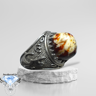 انگشترمردانه عقیق سرخ کله قندی